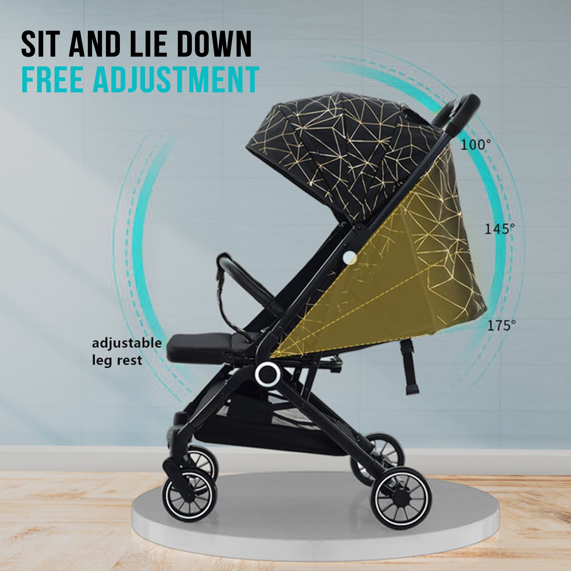 Lightweight Baby Stroller - One-Handed One-Step Fold, Safety Standard, for 0-3 Years