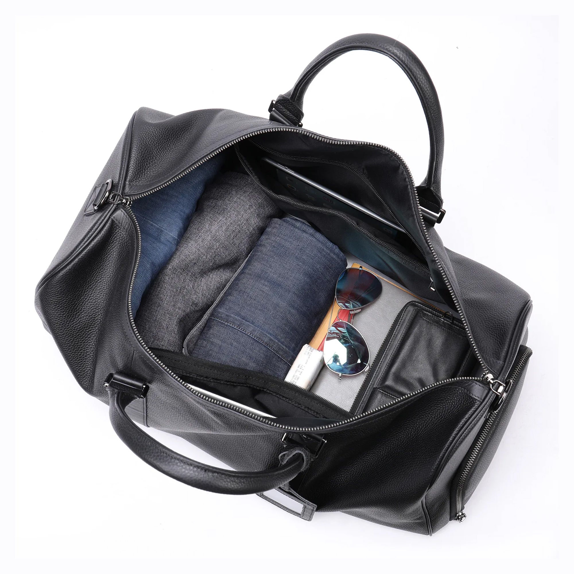 Genuine Leather Duffel Bag Travel Weekender Overnight Luggage Tote Duffle Bags for Men