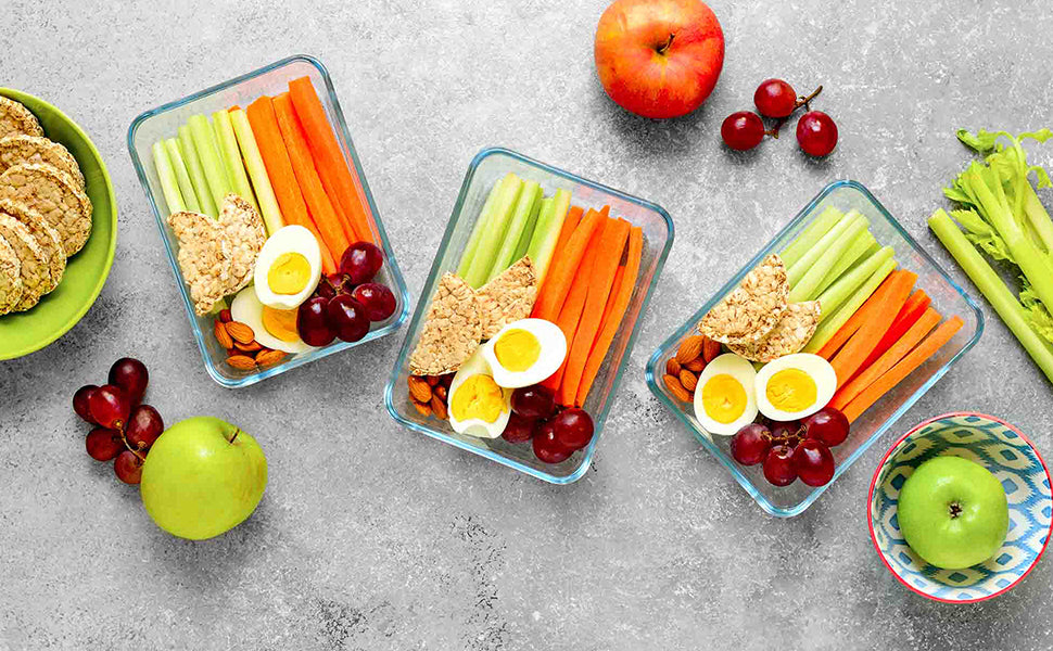 24 Piece Glass Lunch Box Set, Reusable Glass Food Container, Healthy Lunch eco-friendly