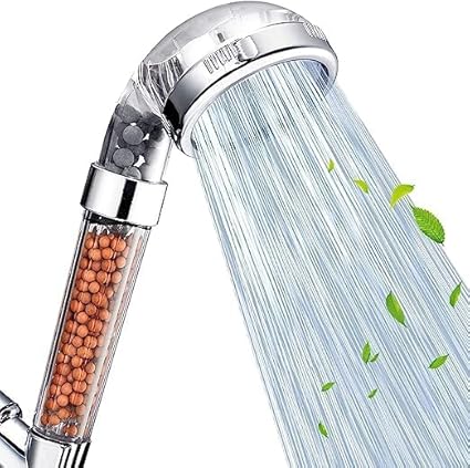 Filtered Hand Held Shower Head Ionic Head Help Reduces Hair Loss, Water Saving Shower Filter, Purifies Water, Remove Chlorine (3 MODES)