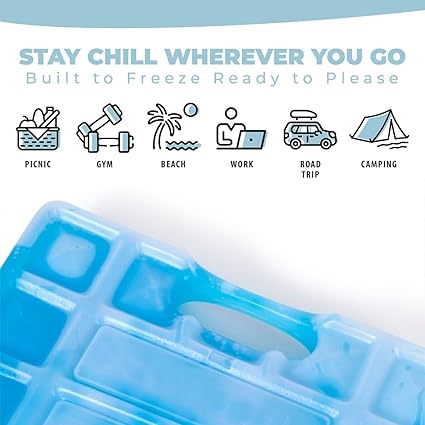 PICCASIO Ice Pack Reusable Thin Can Be Placed in Lunch Box Cooler Freezer to Keep Cold Suitable For Cooler Bag For Work & School.