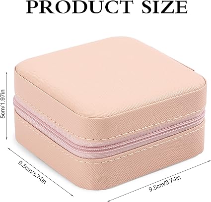 XZUZ Small Travel Jewelry Box With Mirror, Portable Jewelry organizer Display Storage Box for Earrings Rings Necklaces, Jewelry ase for female Girls (Pink 2pcs)