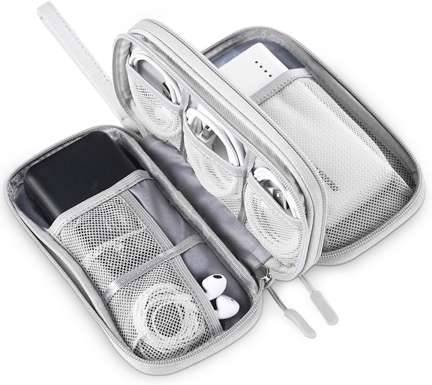 CLOUDFOUR Organizer Carry Case for Cables, Hard Drive, Earphones, Memory Card, SIM and Other Small Electronic Accessories Portable Storage Bag for Stationery, Charging Cables and Gadgets.