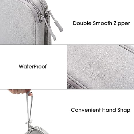 CLOUDFOUR Organizer Carry Case for Cables, Hard Drive, Earphones, Memory Card, SIM and Other Small Electronic Accessories Portable Storage Bag for Stationery, Charging Cables and Gadgets.