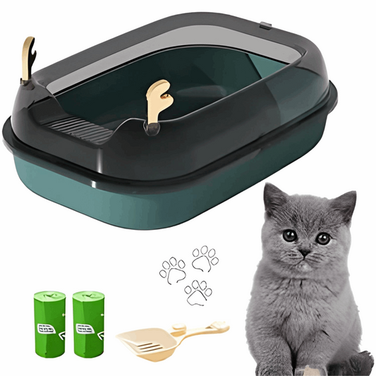 WESOUQ™ Open Cat Litter Box with Cat Litter Spoon Removable Cat Toilet Oversized