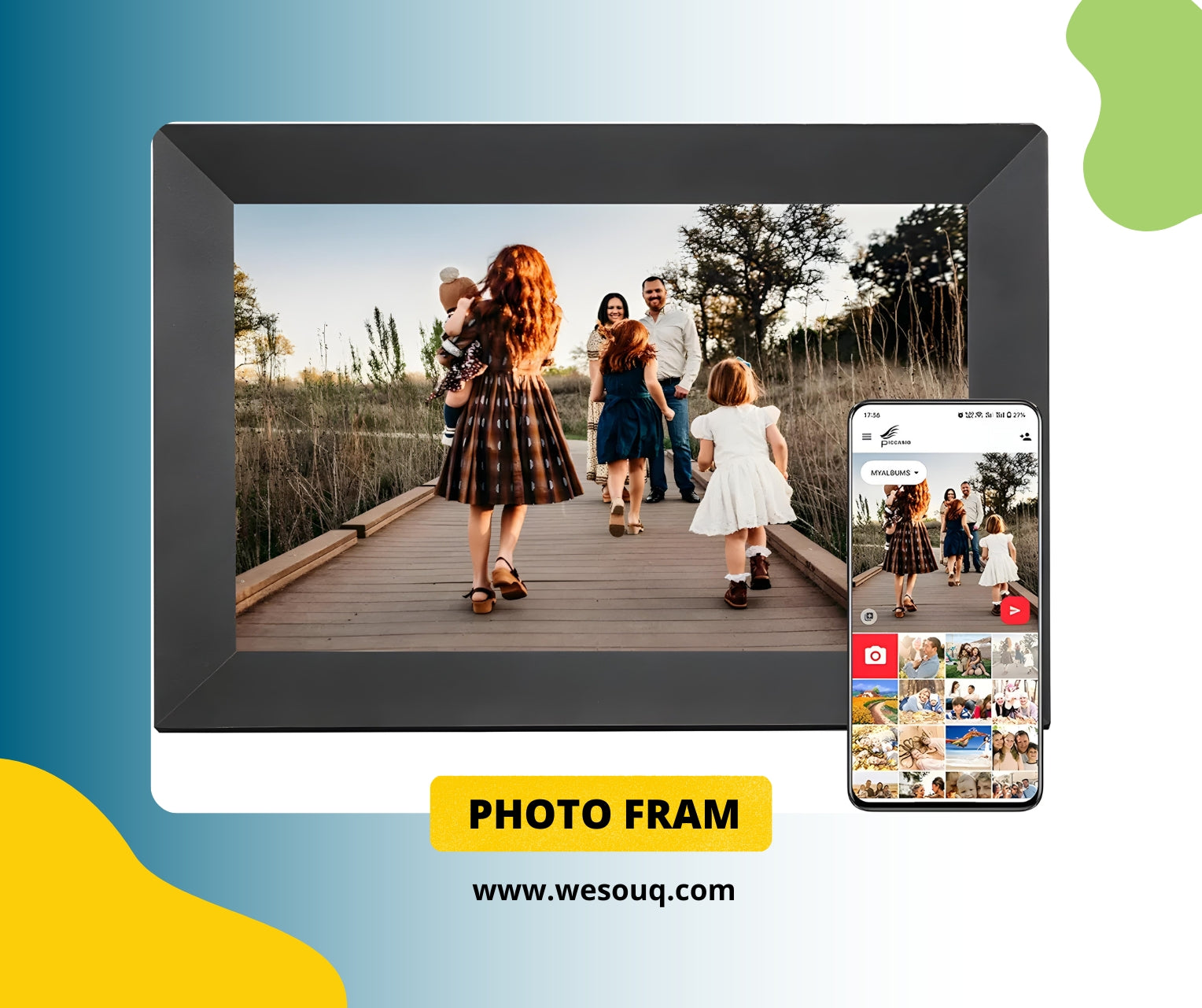 64GB, 32GB, 16GB, Smart WiFi Digital Photo Frame with 10.1 inch IPS Touch Screen, Perfect for Displaying