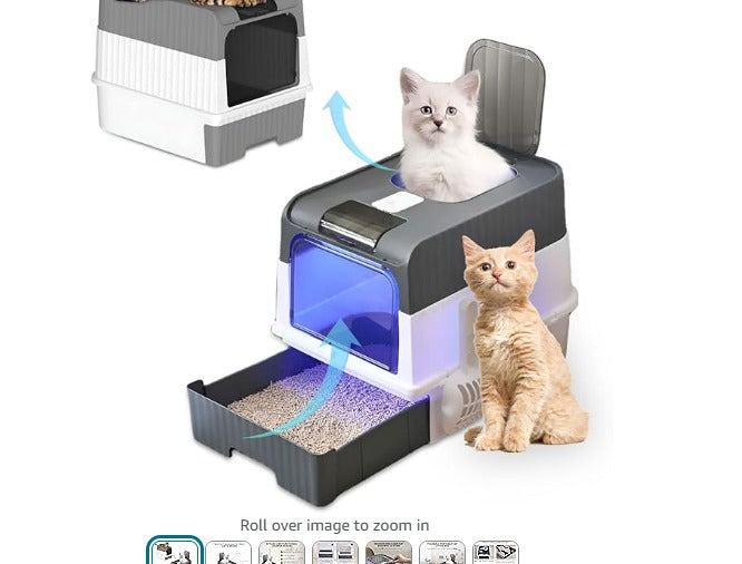 Foldable Extra Large Cat Litter Box With Lid