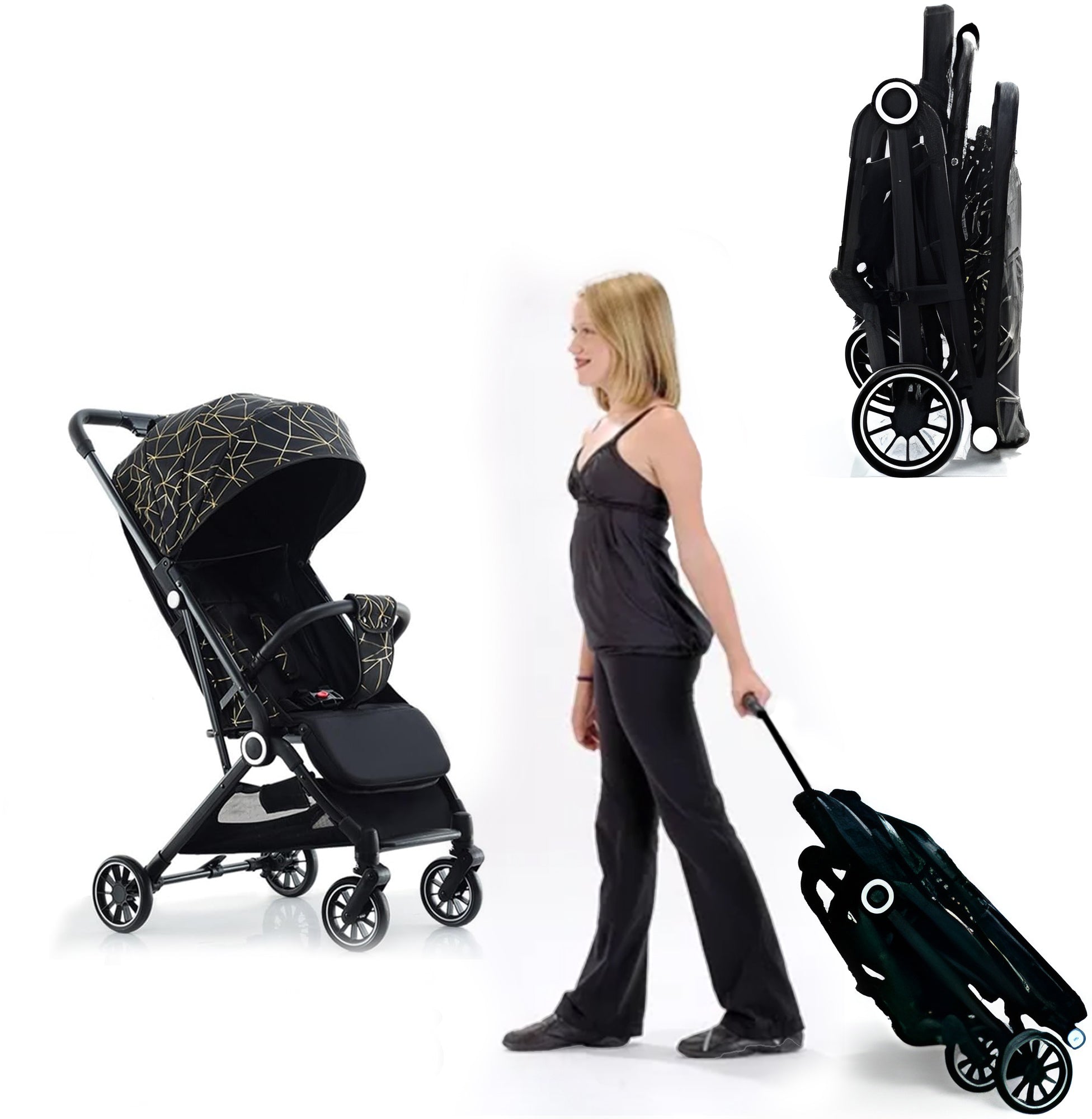 Lightweight Baby Stroller - One-Handed One-Step Fold, Safety Standard, for 0-3 Years